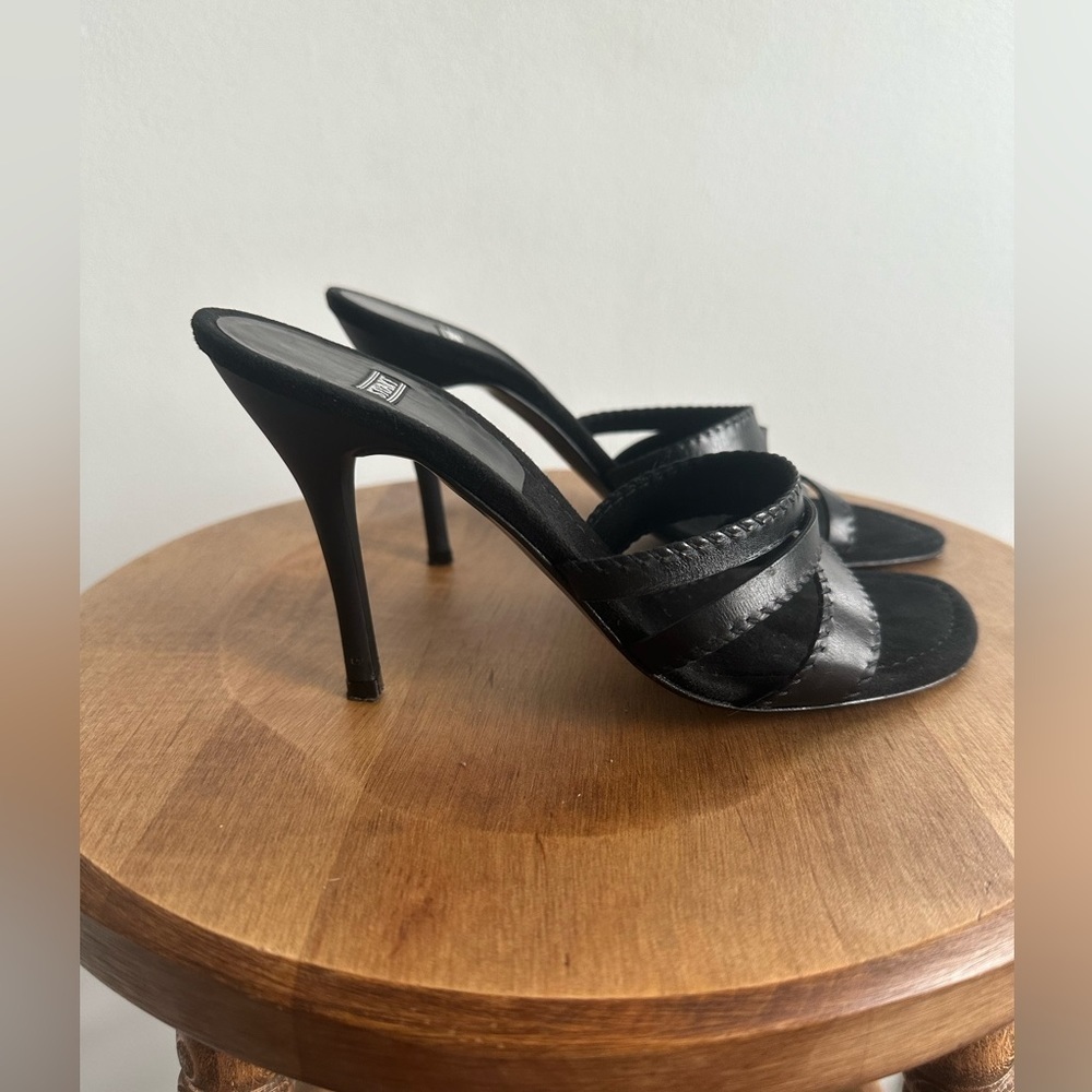 Stuart Black Heeled Sandals - Picture 6 of 11